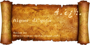 Aigner Ágota névjegykártya